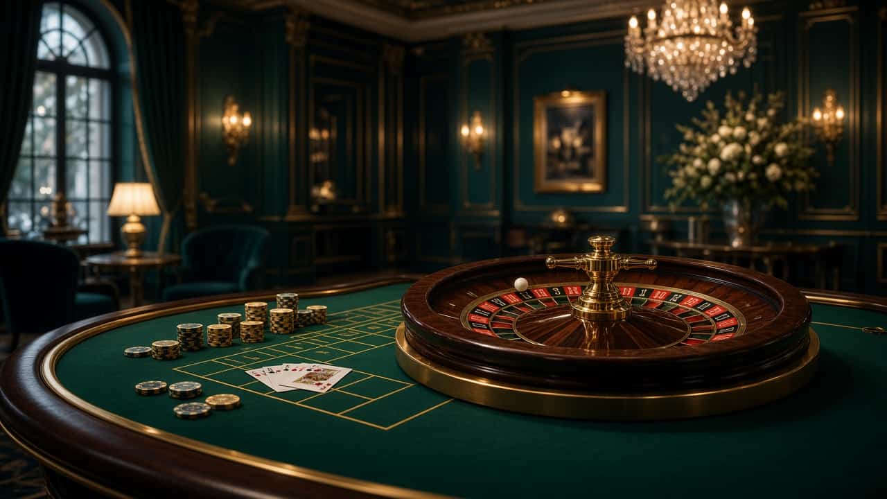 Lounge casino BanqueteerParis avec table de roulette